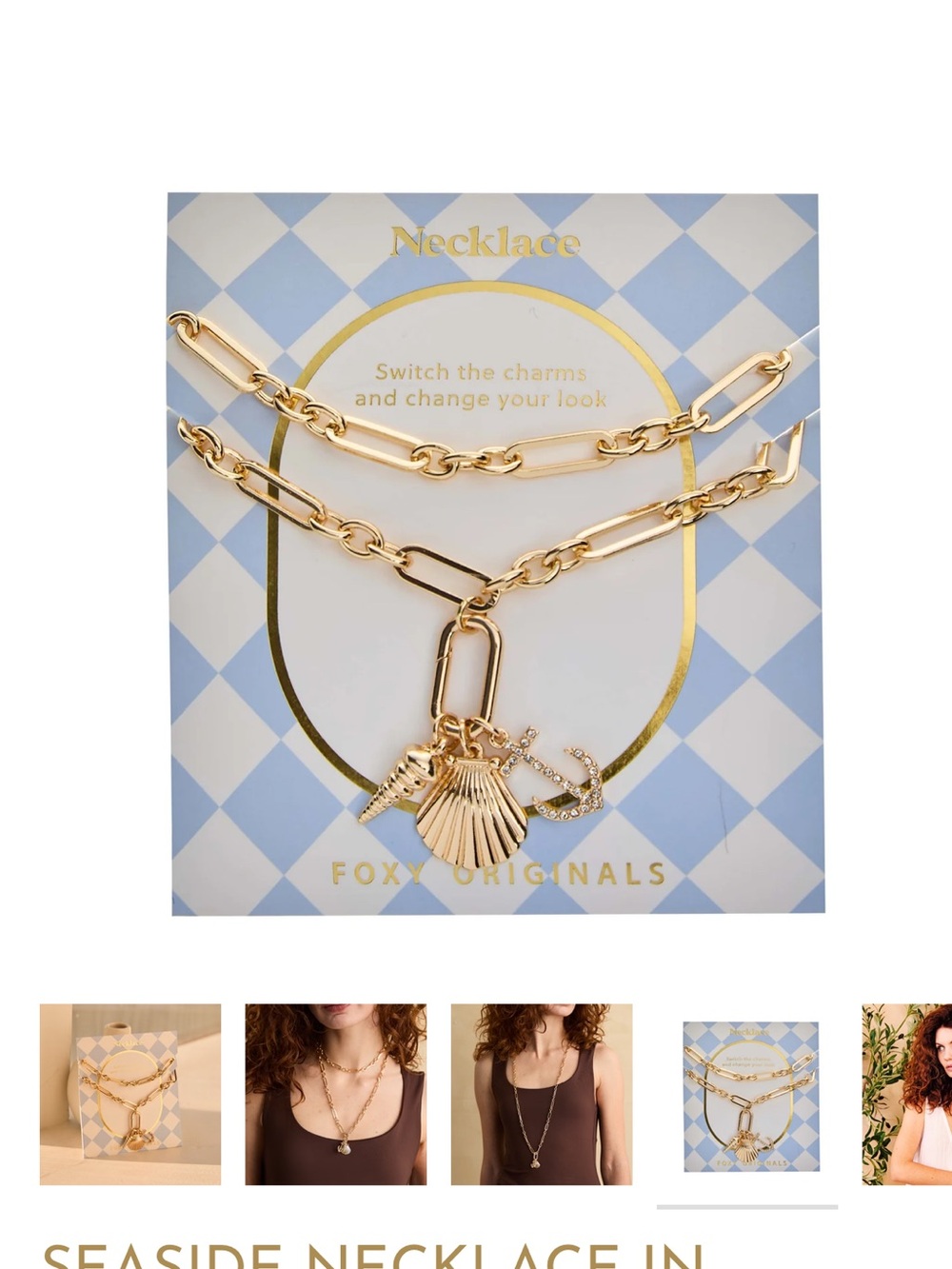 Gold Shell Charm Layered Necklace -